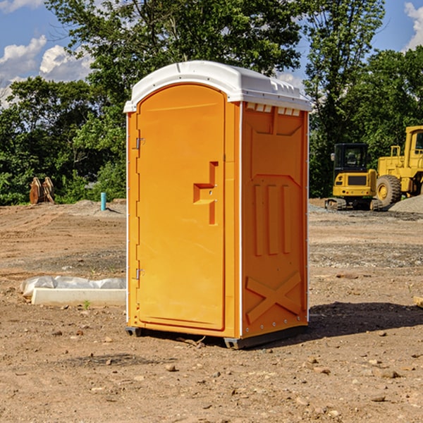 how often are the porta potties cleaned and serviced during a rental period in Muttontown